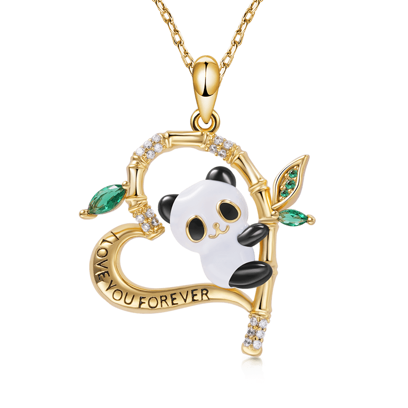 14k Solid Gold Panda Necklace Personalized Panda Bear Pendant Dainty Panda  Charm - Etsy