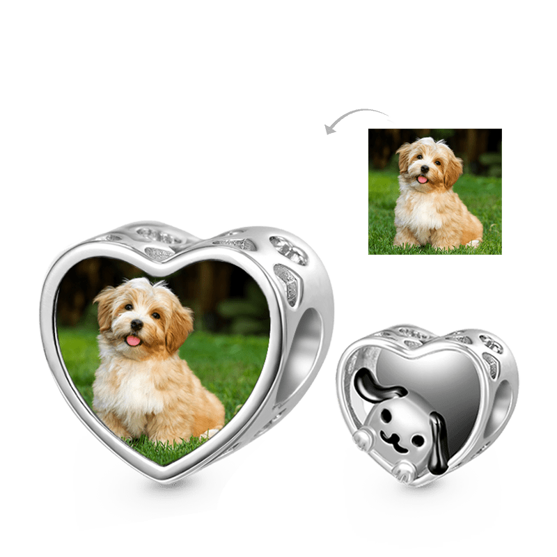 Gnoce Cute Pet Dog Personalized Photo Charm