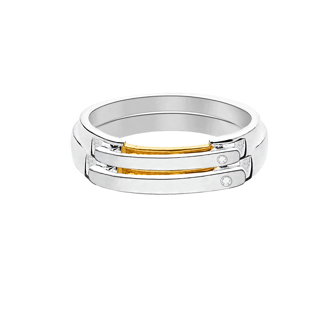 Engraved Buckle Couple Rings