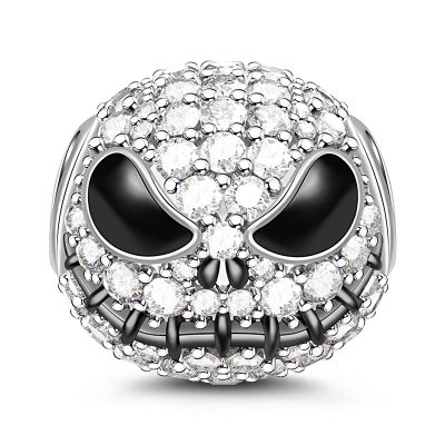 GNOCE Punk Skull Charms Beads 925 Sterling Silver Charm Bead Con Piedra De Circonita Cúbica Se Adapta a Todas Las Pulseras/Collar Regalo Hecho a Mano Para Un Amigo 