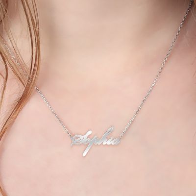 Simple Name Silver Necklace