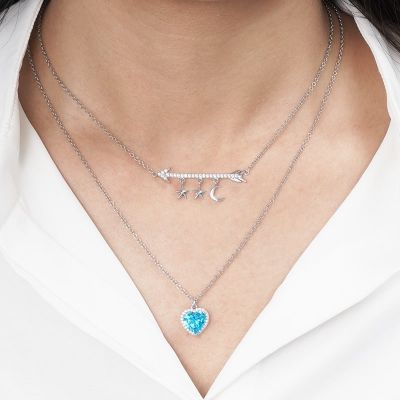 Starmoon Heart Stacked Necklace