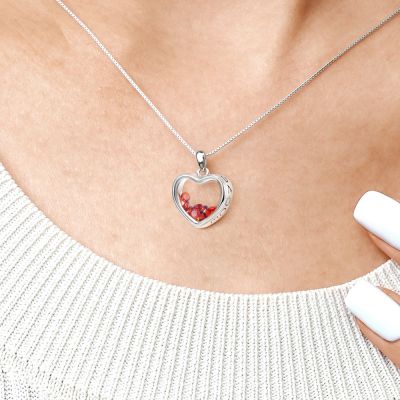 Heart-shaped Birthstone Necklace