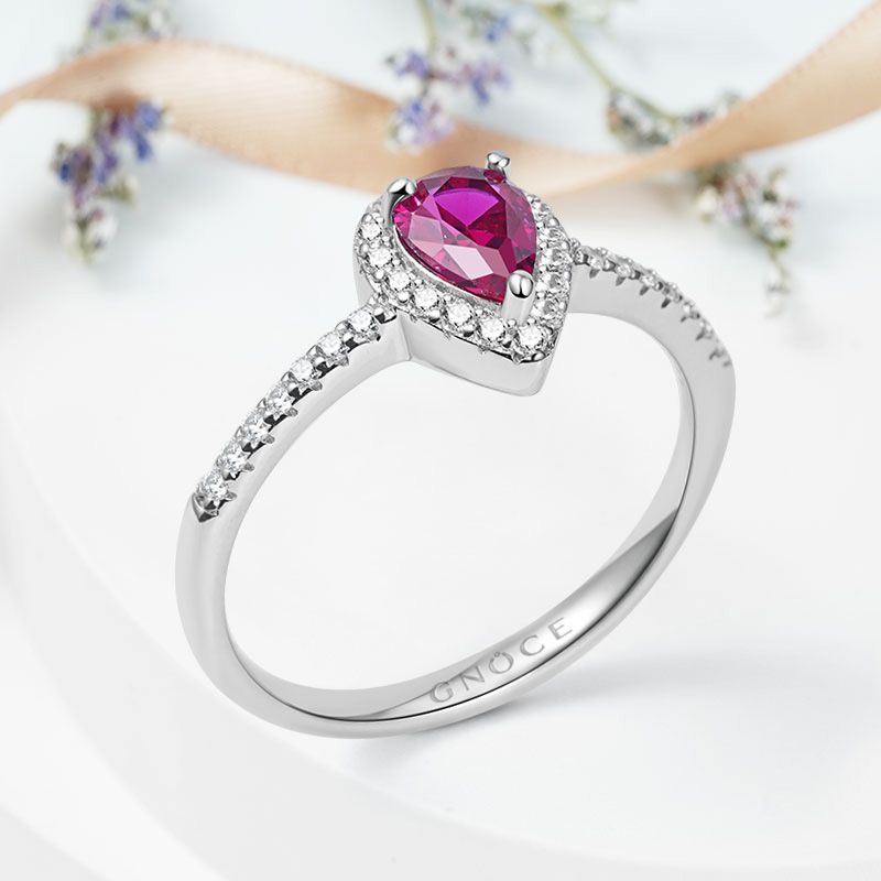 Fuxia Teardrop Promise Ring