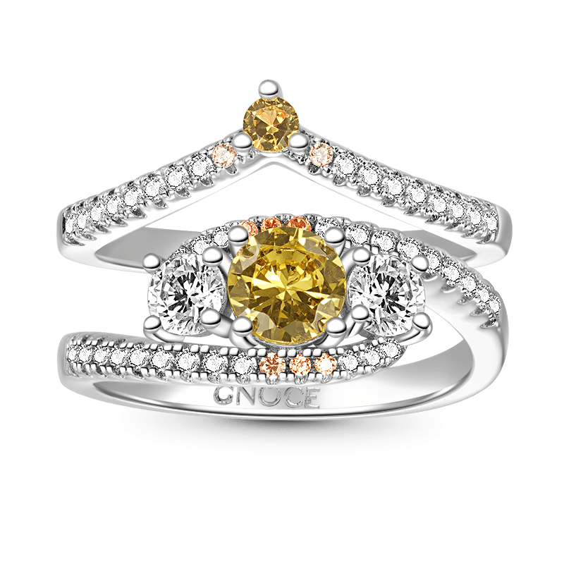 Round-cut Wishbone Stackable Ring