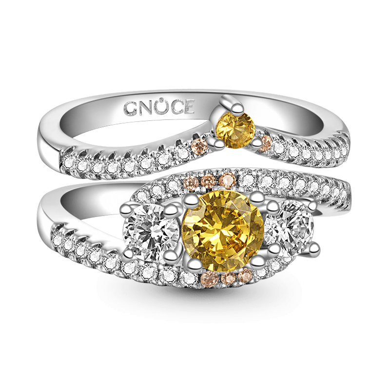 Round-cut Wishbone Stackable Ring