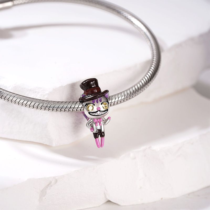 Padlock(Garnet or Amethyst) & Key Necklace - Sterling Silver