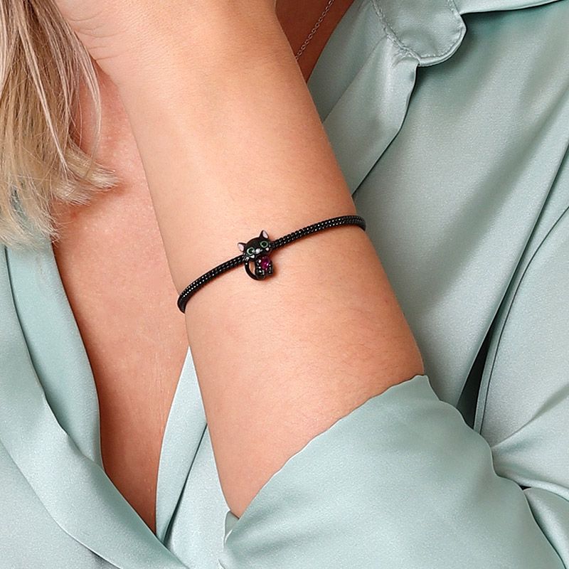 Gnoce Lovely Black Cat Charm