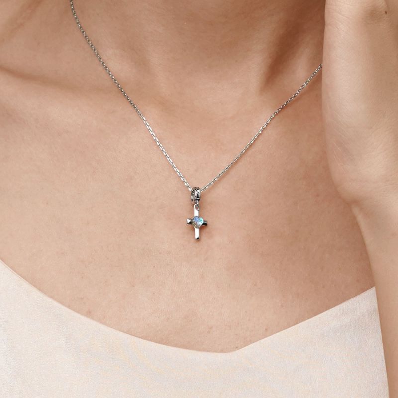 Moonstone Cross Pendant