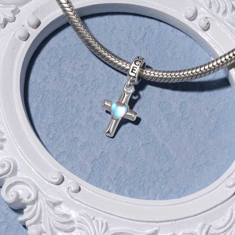 Moonstone Cross Pendant