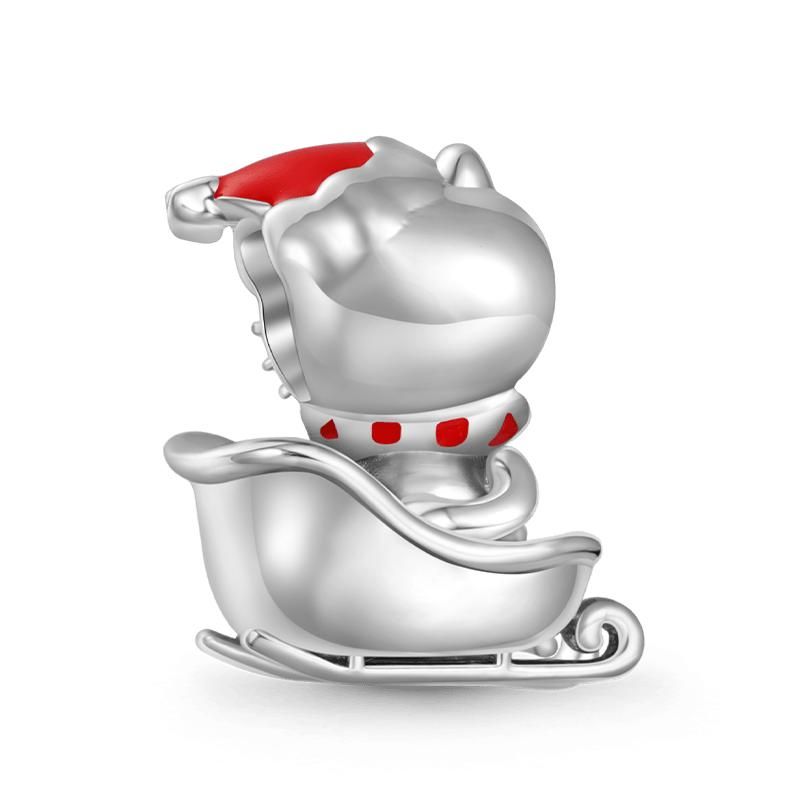 Gnoce Christmas Cat Sleigh Charm Gnoce