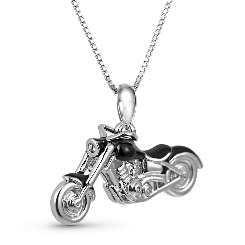 Black Motorcycle Necklace