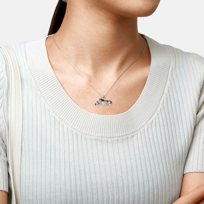Black Motorcycle Necklace