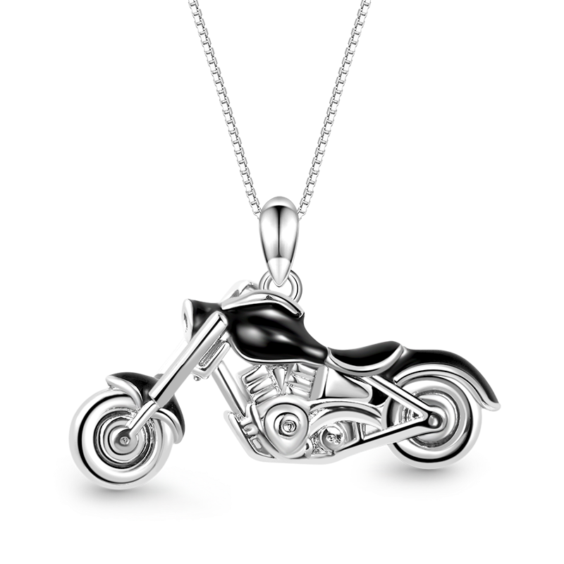 Black Motorcycle Necklace