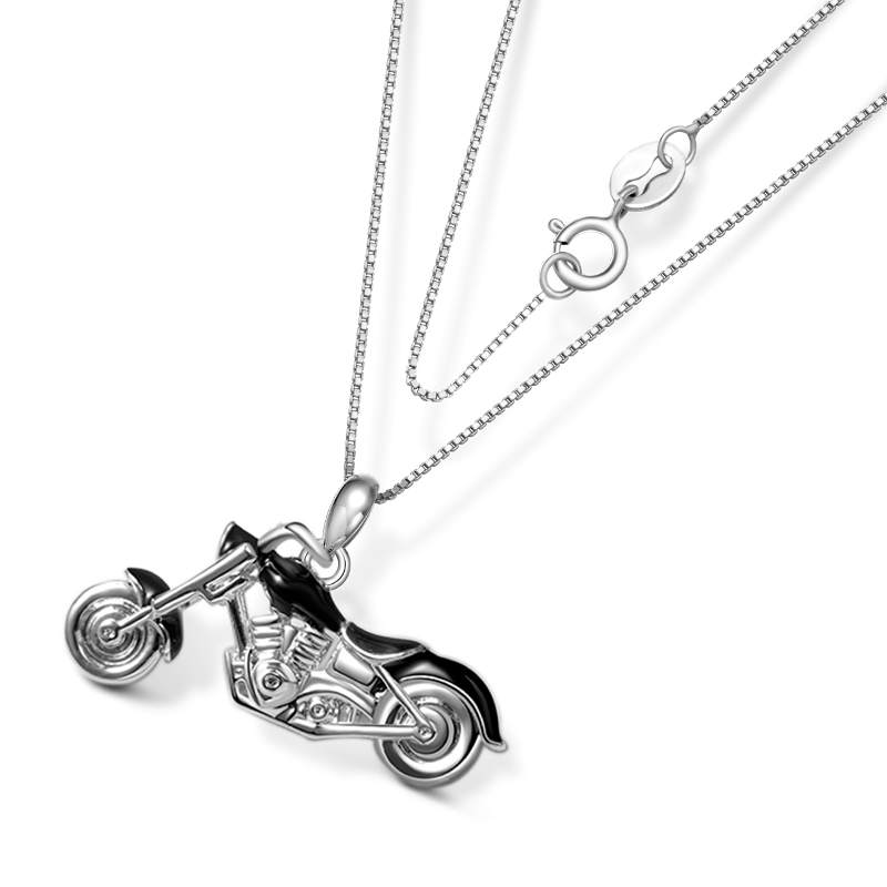 Black Motorcycle Necklace