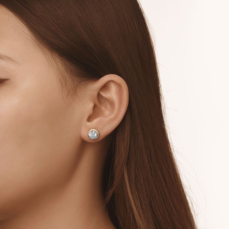Large Halo Stud Earrings