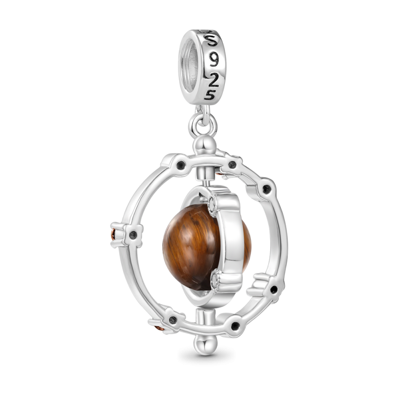Rotatable Tiger Eyes Galaxy Pendant