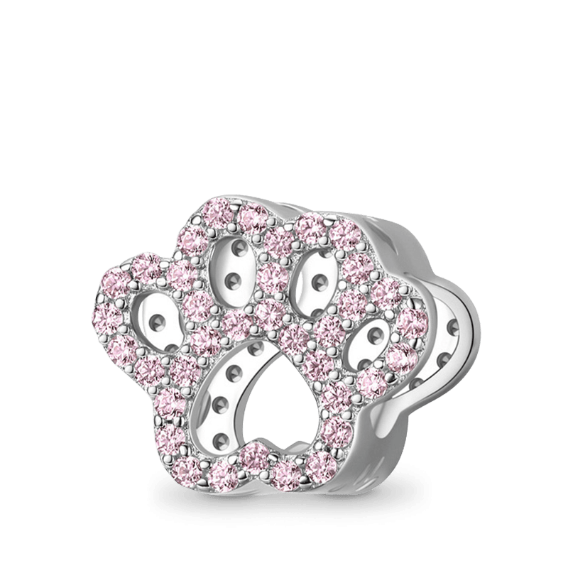 Crystal Pink Paw Charm