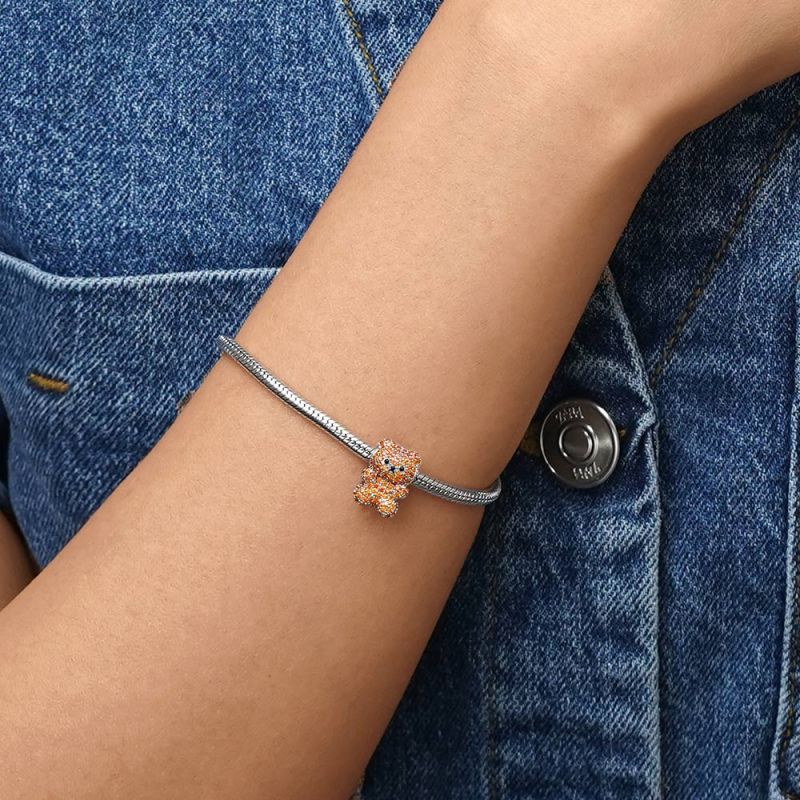 Orange Bear Charm