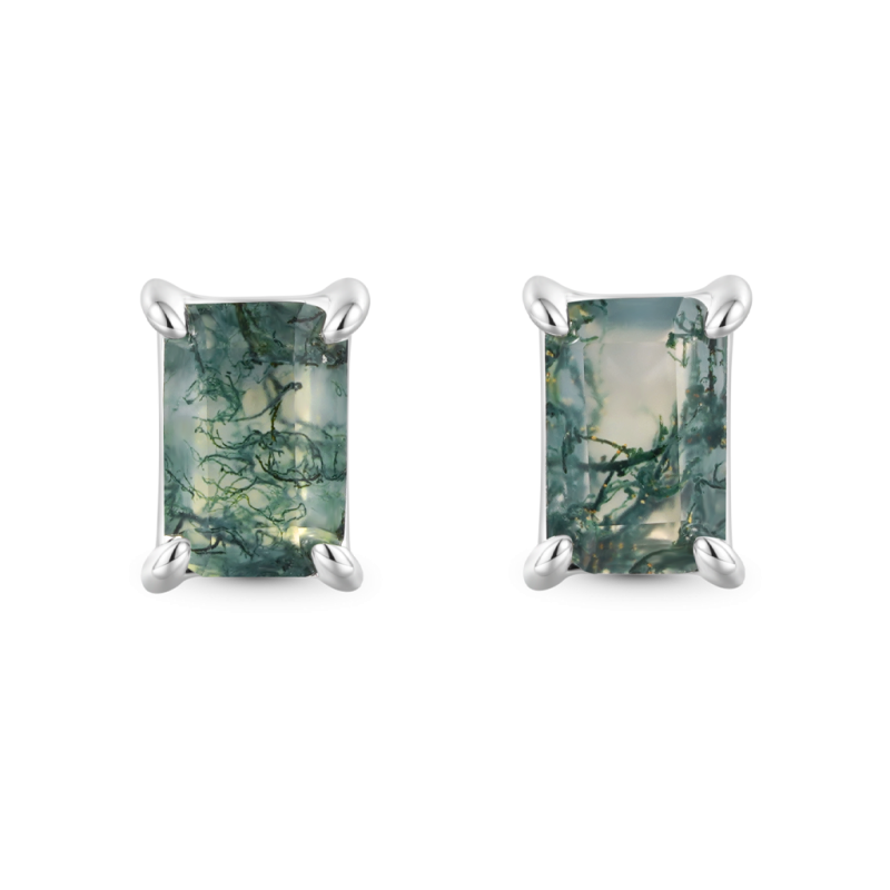 Green Moss Stud Earrings