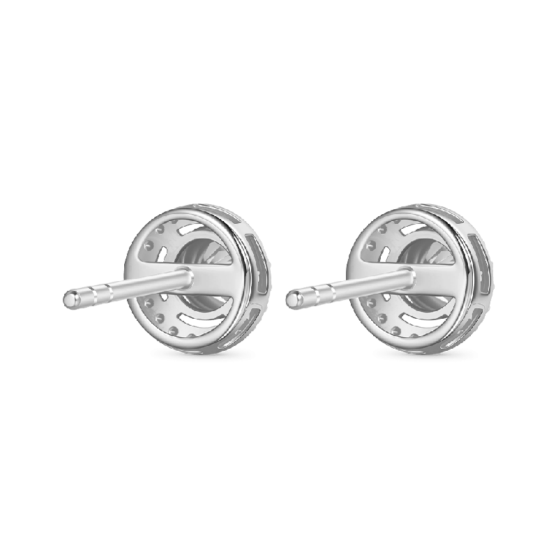 Round Cut Rubover Moissanite Earrings