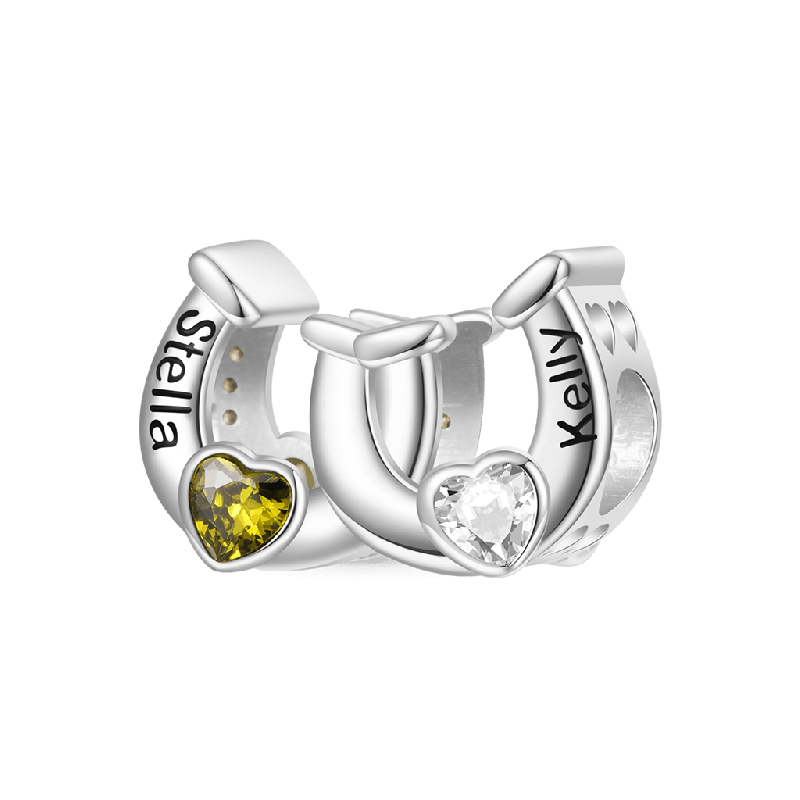 Double Horseshoe Personalized Charm