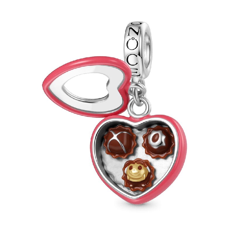 Bee in Chocolate Heart Box Pendant