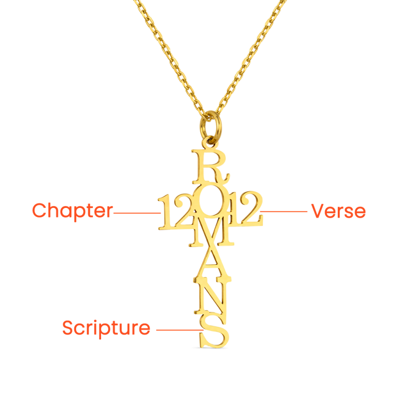 Psalm Bible Verse Cross Necklace