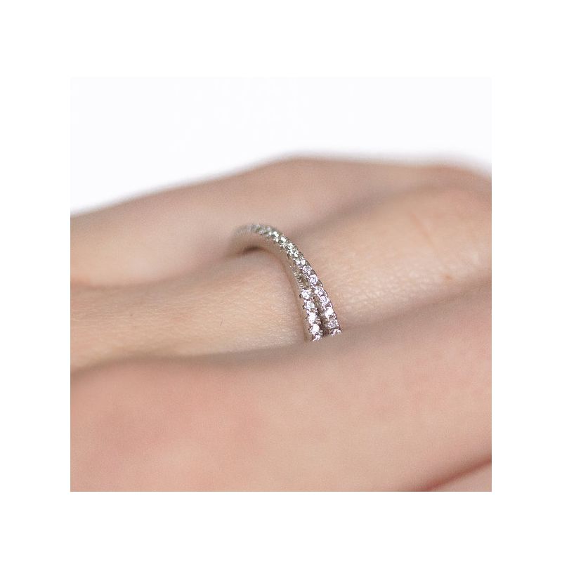 2.1 Ct Skinny Oval Cut With Criss-crossed Band Infinity Band Bubble Band
