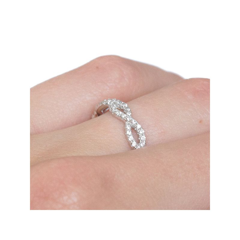 2.1 Ct Skinny Oval Cut With Criss-crossed Band Infinity Band Bubble Band