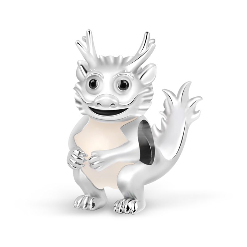 Cartoon Dragon Charm Bead 925 Sterling Silver Gnoce