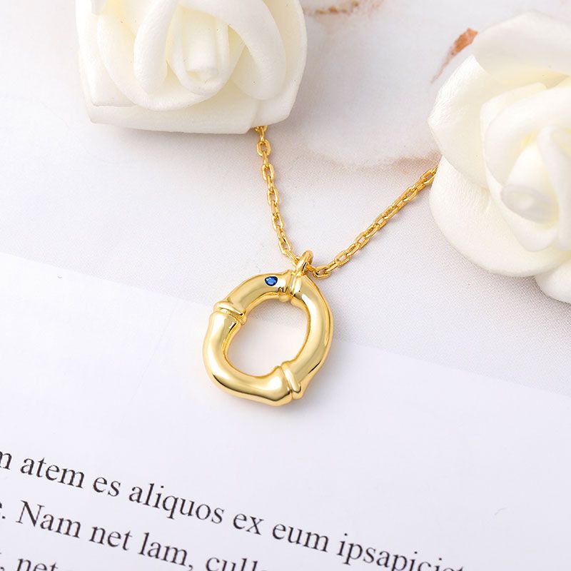 Bamboo Initial O Necklace