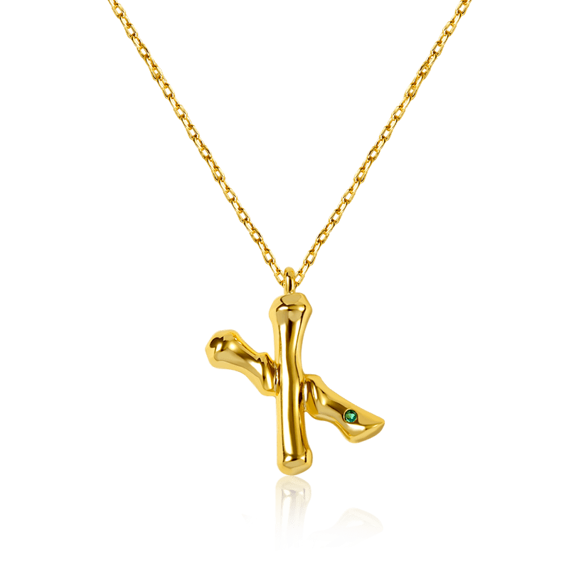 Bamboo Initial X Necklace