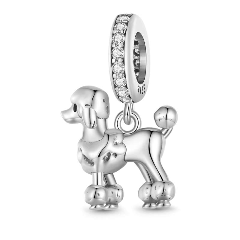 Gnoce Personalized Pet Poodle Sterling Silver Charm Bead - Gnoce.com