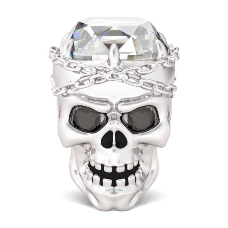 flota empieza la acción Comercialización Skull Charm with White Crystal 925 Sterling Silver Beads for Bracelets -  Gnoce Jewelry