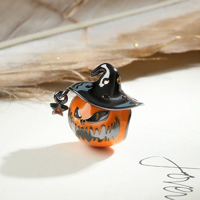 GNOCE Cute Devil with Pumpkin Lamp Charm Bead Sterling Silver Trick or Treat Bead Charm fit Bracelet/Necklace Jewelry Charm Gift for Women 