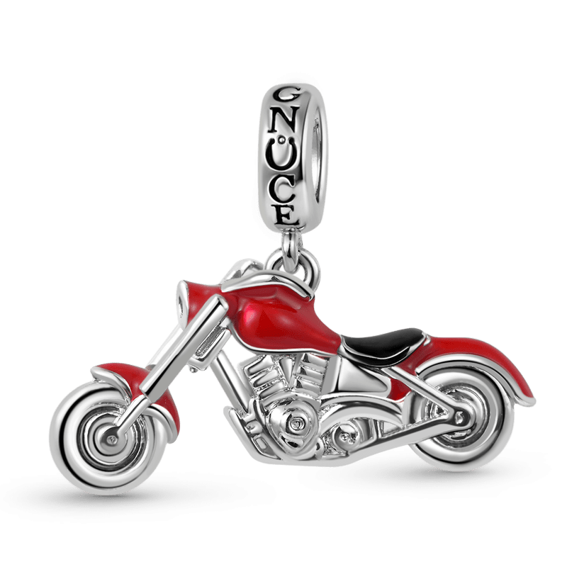 Motorcycle Pendant Dangle Charm Sterling Silver