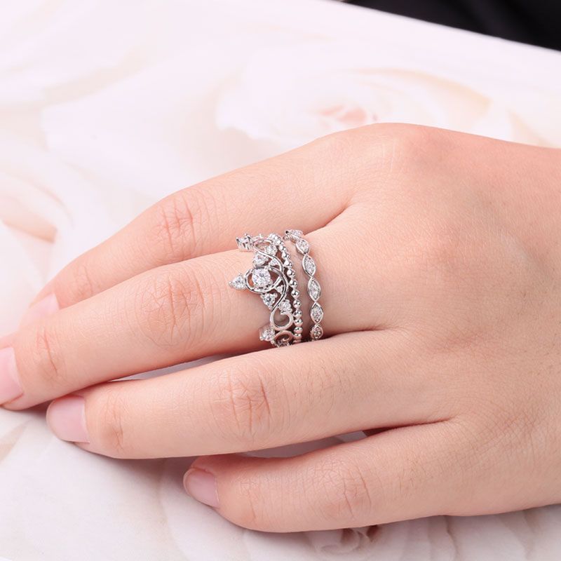 Details about   Princess Eternity Crown Ring Adjustable for sizes 4-12 with Crystals