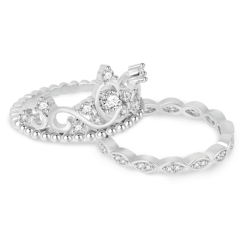 Details about   Princess Eternity Crown Ring Adjustable for sizes 4-12 with Crystals