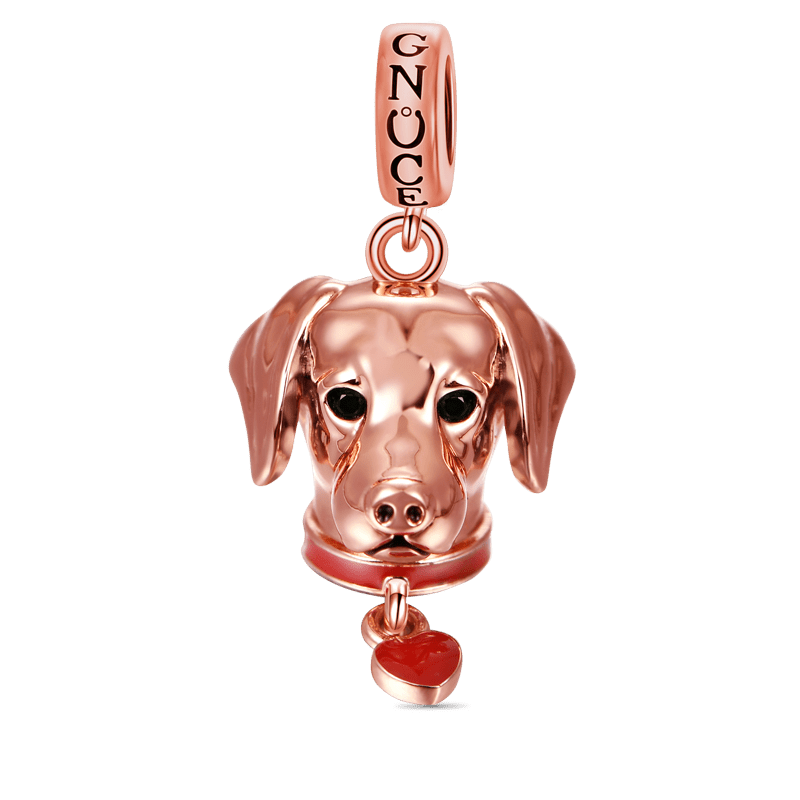 GNOCE Labrador Pendant Charm Sterling Silver 18k Rose Gold Animal Dangle Charm Fit Bracelet/Necklace Christmas Gift for Women Girls Wife Daughter 