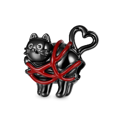 Black Cat with Love Charm