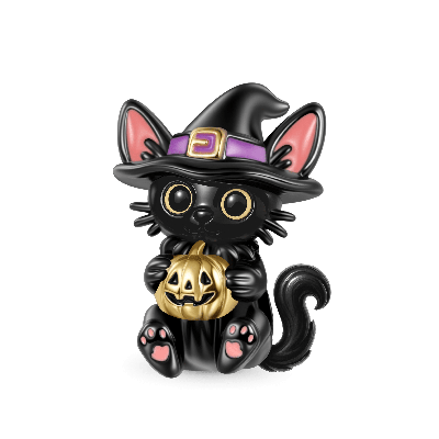 Black Cat Wizard Charm