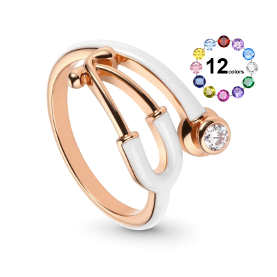 Stethoscope Birthstone Ring